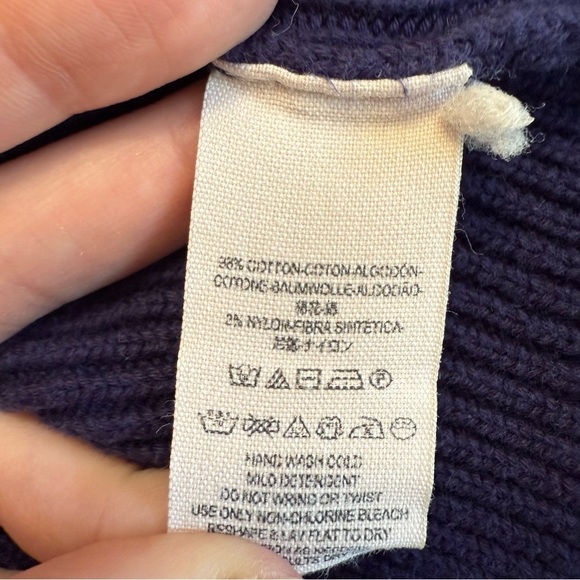 Free People Allure Cotton Navy/Purple Sweater Small - Picture 7 of 7